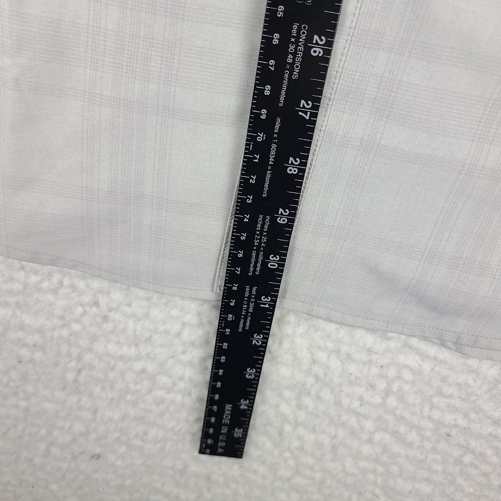 Orvis Dress Shirt Mens Large Gray Plaid Solid Fro… - image 4